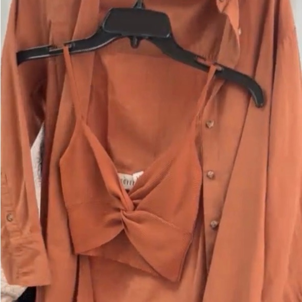 SOVERE Order Combo Shirt XS Oversized Ember Button Down Long Sleeve Top - Picture 5 of 6